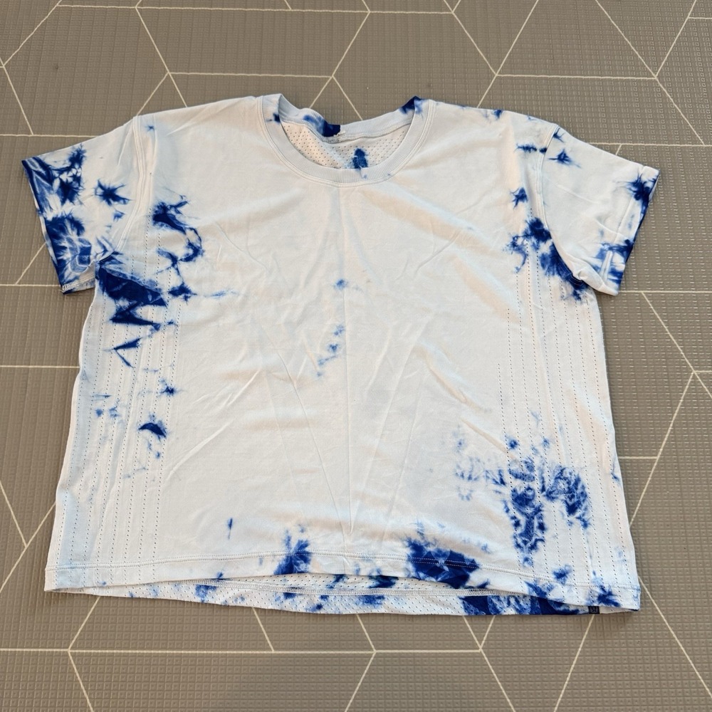 Lululemon Train to Be Short Sleeve *Shibori Size M Regatta Blue Tie Dye